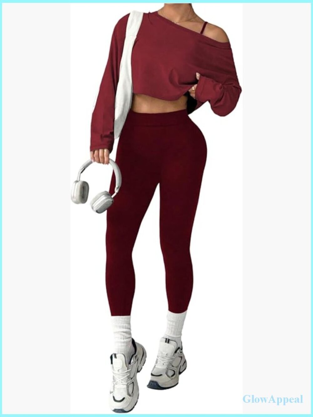 3-Piece Tracksuit Set: Long Sleeve Crop Top, Camisole & Leggings